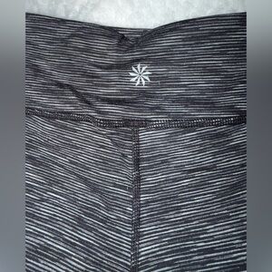 Athleta Black and White Striped capri Leggings, M